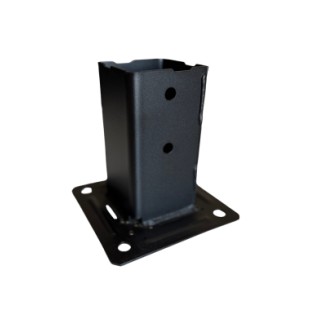 Platine Noir pied de poteau en cube 70*70 à boulonner épaisseur 2.5 mm