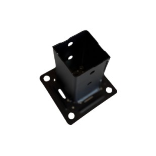 Platine Noir pied de poteau en cube 70*70 à boulonner épaisseur 2.5 mm