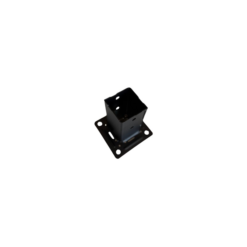 Platine Noir pied de poteau en cube 70*70 à boulonner épaisseur 2.5 mm