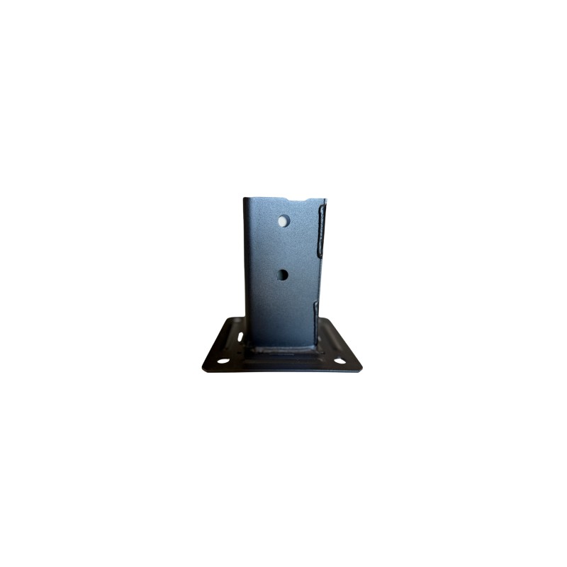 Platine Noir pied de poteau en cube 70*70 à boulonner épaisseur 2.5 mm