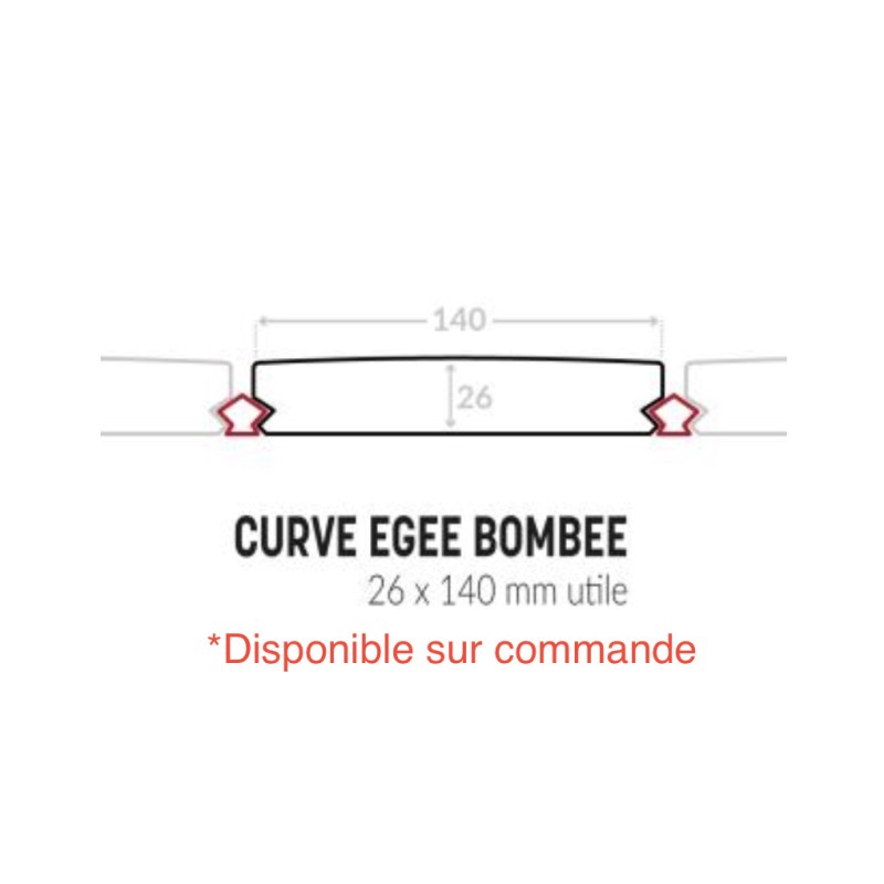 Terrasse Pin Rouge Nord Thermowood profil Curve Égée bombée 26*140*