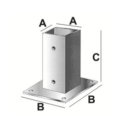 Platine en Cube 90x90 à Boulonner